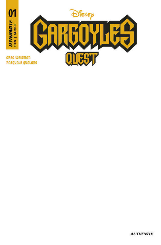 Gargoyles Quest #1 Cover E Blank Authentix